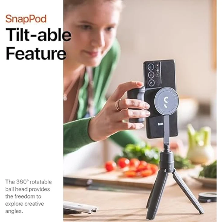 ShiftCam SnapStand Mini, Selfie Stick mit festem Stativ, Grau – Bild 5