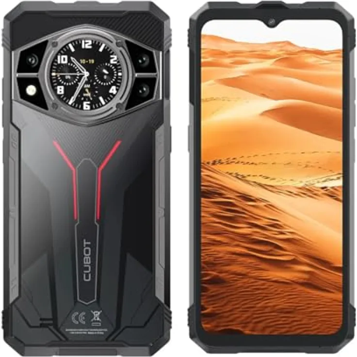 CUBOT KingKong AX 6,6" FHD+ 120Hz Smartphone, 12GB/256GB, 100MP Kamera, 5100mAh Akku - Android 14, OctaCore Prozessor, Schwarz