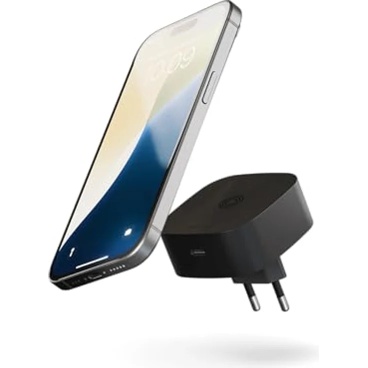 Zens Magnetischer Wireless Charging Adapter für EU-Steckdosen Induktions-Ladegerät (15 Watt Ausgangsleistung, Ideal für Reisen) in Schwarz und Weiß – Bild 4