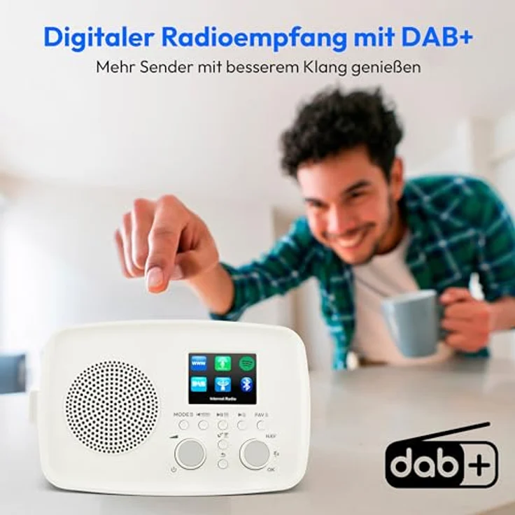 MEDION Internetradio IRE-1, DAB+ und WLAN, Bluetooth 5.2, Spritzwassergeschützt, Spotify Connect, weiß – Bild 3