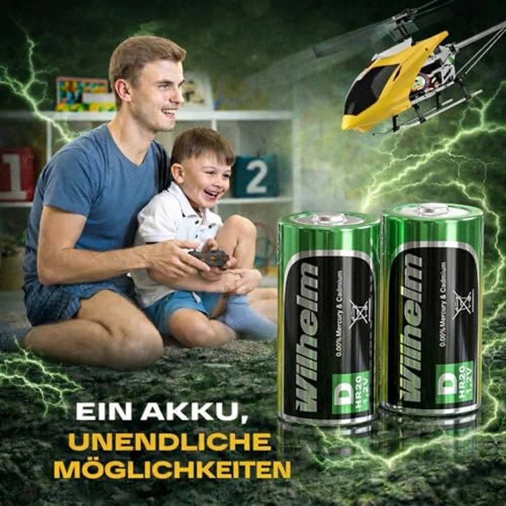 Wilhelm 10x Akku Mono D Universal 9000 mAh NiMH - Wiederaufladbar, Vorgeladen, für Geräte mit hohem Verbrauch – Bild 7