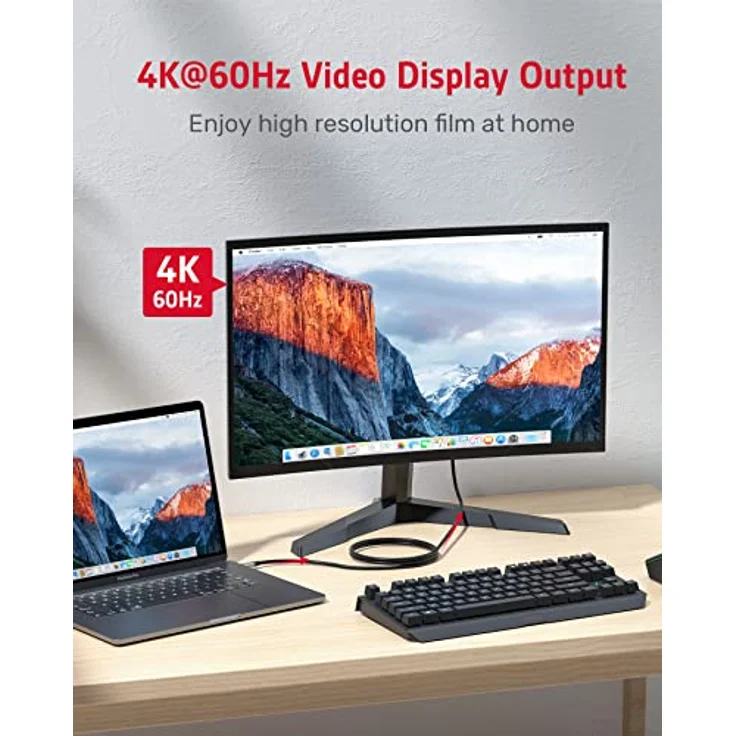 UNITEK USB-C 100W PD Schnellladekabel mit 4K@60Hz und 10Gbps Daten C14082ABK Power Delivery 100W USB SuperSpeed + Quick Charge, Schwarz – Bild 4