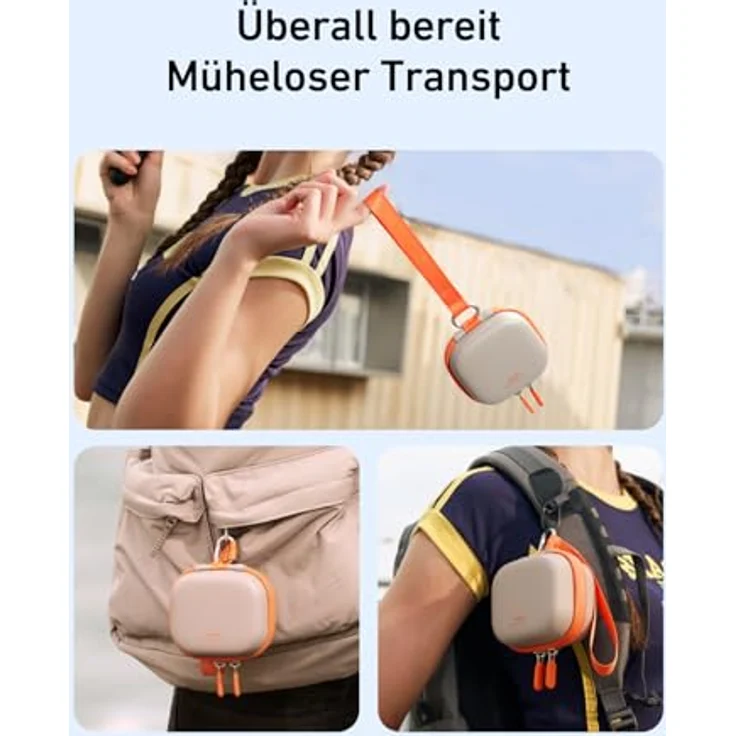 TELESIN DisAdv EVA Universelle Mini-Transporttasche für Sportkameras, grau-orange, leichtes Hartschalen-Case mit EVA-Stoßdämpfung – Bild 6