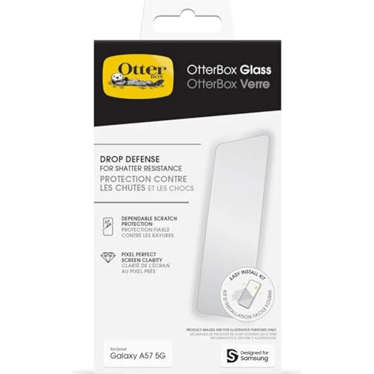 OtterBox Glass Displayschutz für Samsung Galaxy A57 5G, Hartglas 9H, bruchsicher und kratzfest, fingerabdruckresistent – Bild 1