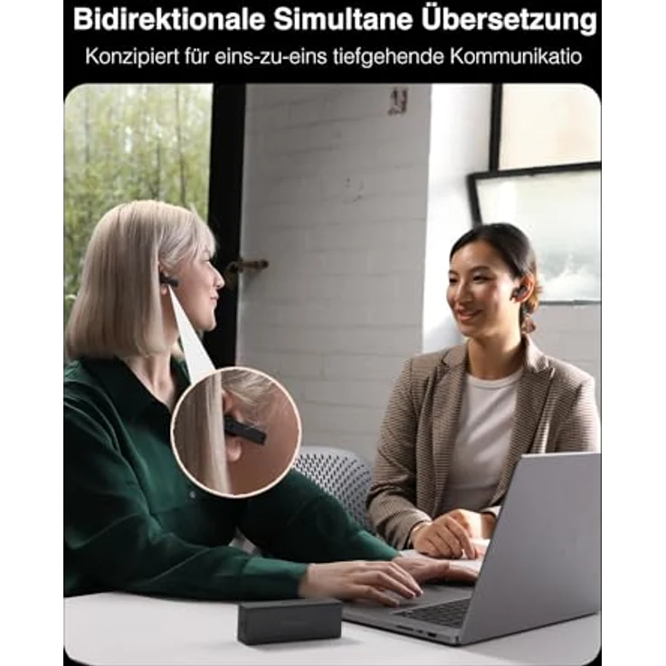 Timekettle Interpreter X1 AI Dolmetscher-Hub, 40-Sprachen Zwei-Wege-Übersetzer-Ohrhörer mit Sprachanrufe aus der Ferne und Übersetzung, Simultanes Übersetzungsgerät für 20-Personen multilinguale Meetings – Bild 4