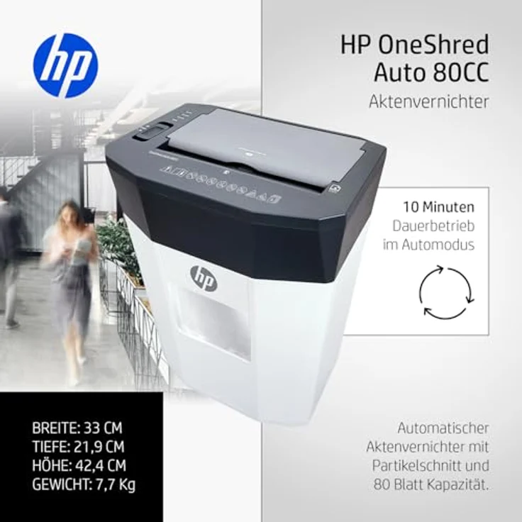HP OneShred Auto 80CC, Aktenvernichter mit Partikelschnitt für hohe Datensicherheit – Bild 3