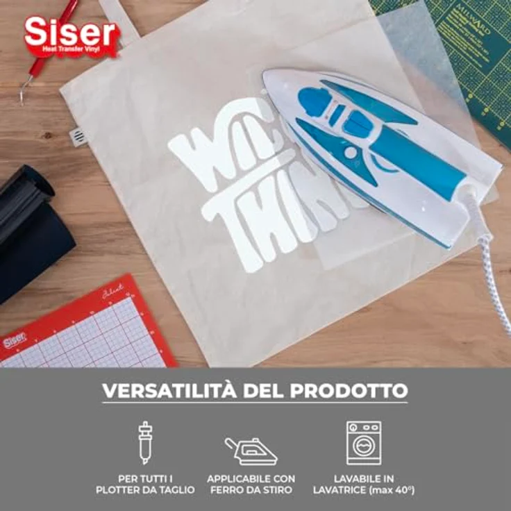 Siser Transferfolie, PVC-freie Folie für Cad-Cut Anwendungen, Schnittbreite 30 cm, Weiß, hohe Waschbeständigkeit – Bild 5