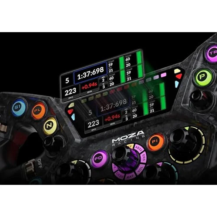 MOZA KS Pro Sim Racing Lenkrad, 300-mm-GT-Lenkrad mit HD-Display, Kohlefaserverstärkung und professioneller RGB-Telemetriebeleuchtung – Bild 5