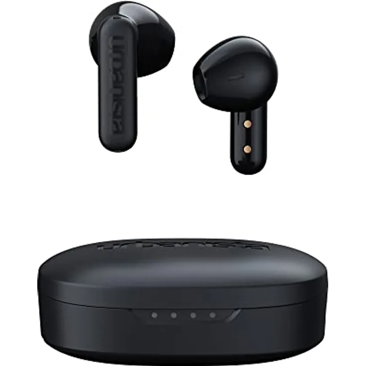 Urbanista Copenhagen True Wireless In Ear Kopfhörer Bluetooth 5.2, Touch-Bedienung Earbuds & Noise Cancelling Mikrofon, 32 Std. Spielzeit, USB C Ladecase, IPX4 Wasserabweisend, Mitternachtsschwarz
