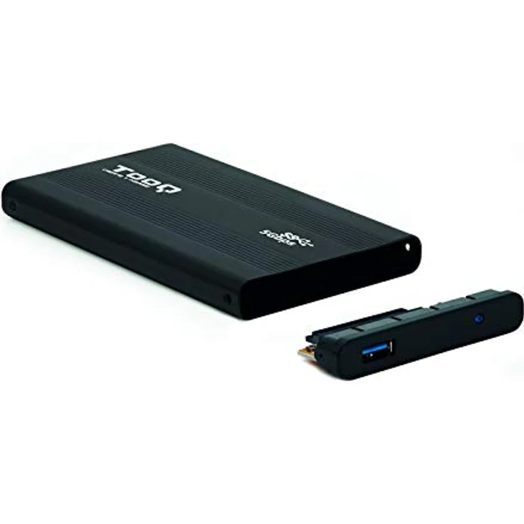 TooQ TQE-2524B - Gehäuse für 2,5 Zoll Festplatten (SATA I-II-III bis 9,5 mm Höhe, USB 3.0), Aluminium, LED Anzeige, schwarz, 50 g – Bild 4