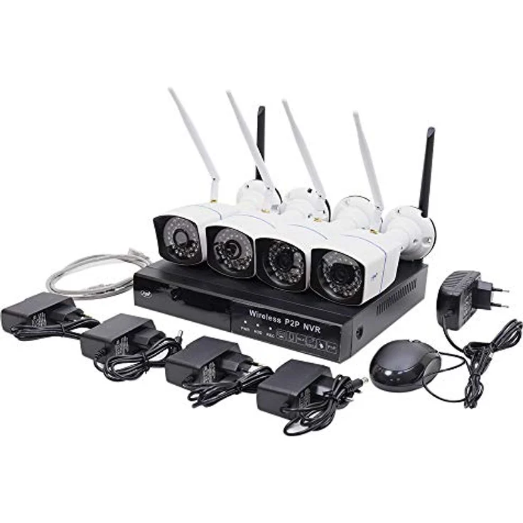 PNI Videoüberwachungspaket House WiFi550, NVR 8 Kanäle 1080P mit 4 drahtlosen wetterfesten Aussenkameras 720P, P2P, weiss und schwarz – Bild 6