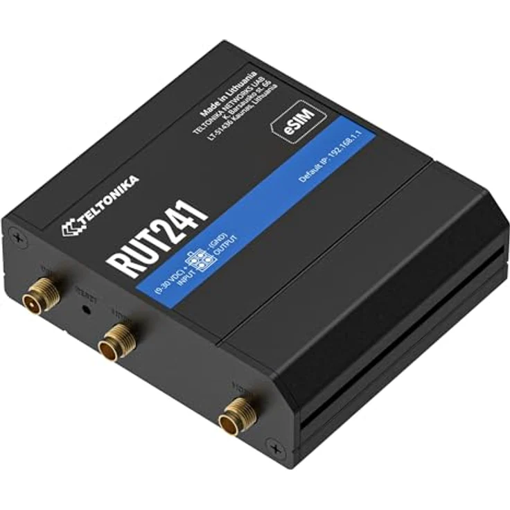 Teltonika RUT241 eSIM, mobiler Router mit 4G/LTE Unterstützung und sicherer Datenübertragung, Schwarz – Bild 3