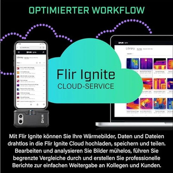 FLIR FP3IC Wärmebildkamera, Schwarz, 160 x 120 Pixel, thermische Empfindlichkeit 150 mK, USB-C, Akkulaufzeit bis 1 Stunde – Bild 8