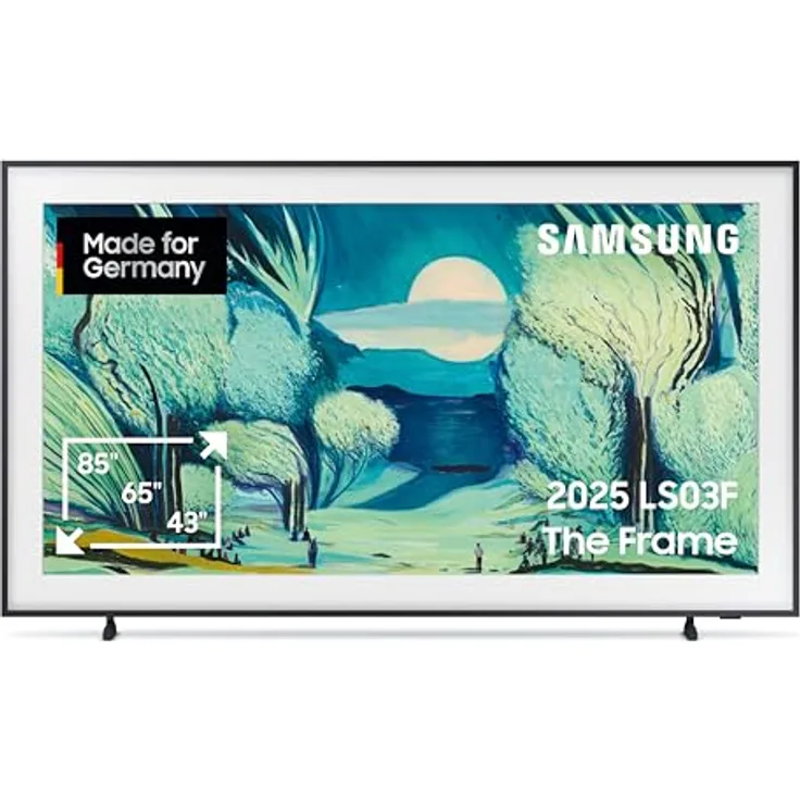 Samsung The Frame LS03F 55 Zoll 4K QLED UHD Fernseher, NQ4 AI Gen2 Prozessor, Art Mode, One Connect Kabel, Smart TV (2025)