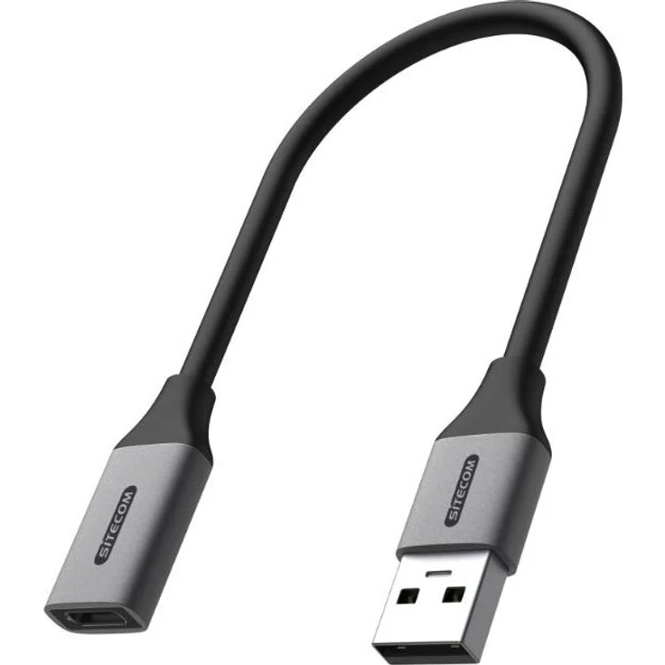 Sitecom AD-1013 USB-Kabel, 0,15 m USB A zu USB C, Schwarz, Grau, 5 Gbit/s Datentransfer