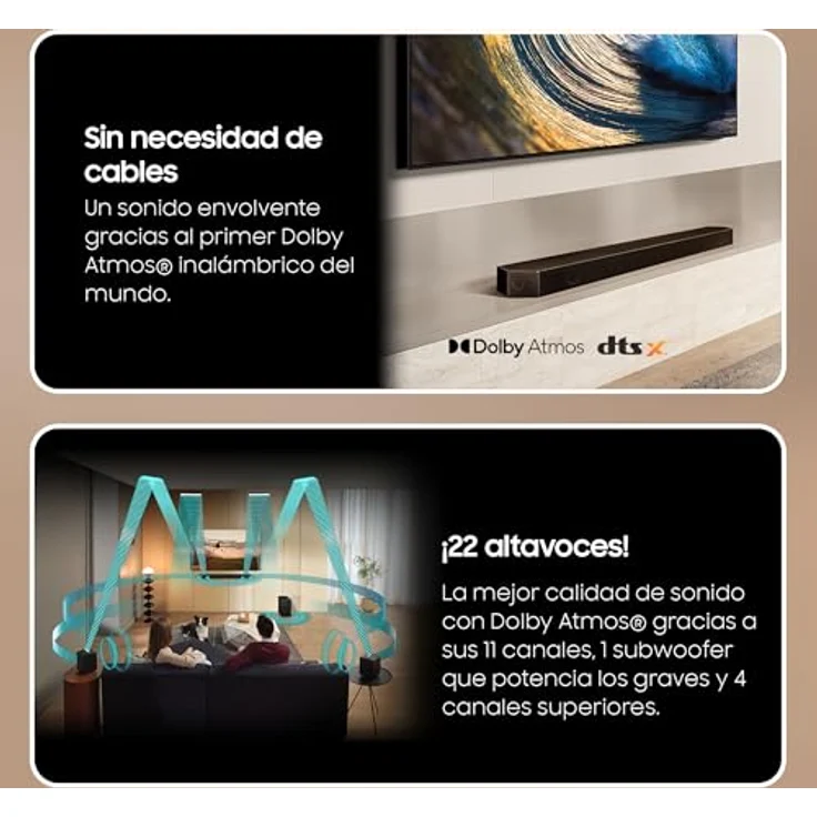 Samsung Soundbar HW-Q990D/ZF 2024 - Dolby Atmos Wireless, Q-Symphony, 11.1.4 Kanäle, SpaceFit Sound Pro - Schwarz – Bild 4