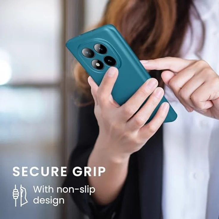 kwmobile Handyhülle für Xiaomi Redmi Note 15 4G / Redmi Note 15 5G / Poco M8 5G, weiche Silikon Case in Metallic Karibikblau, rutschfest und reißfest – Bild 4