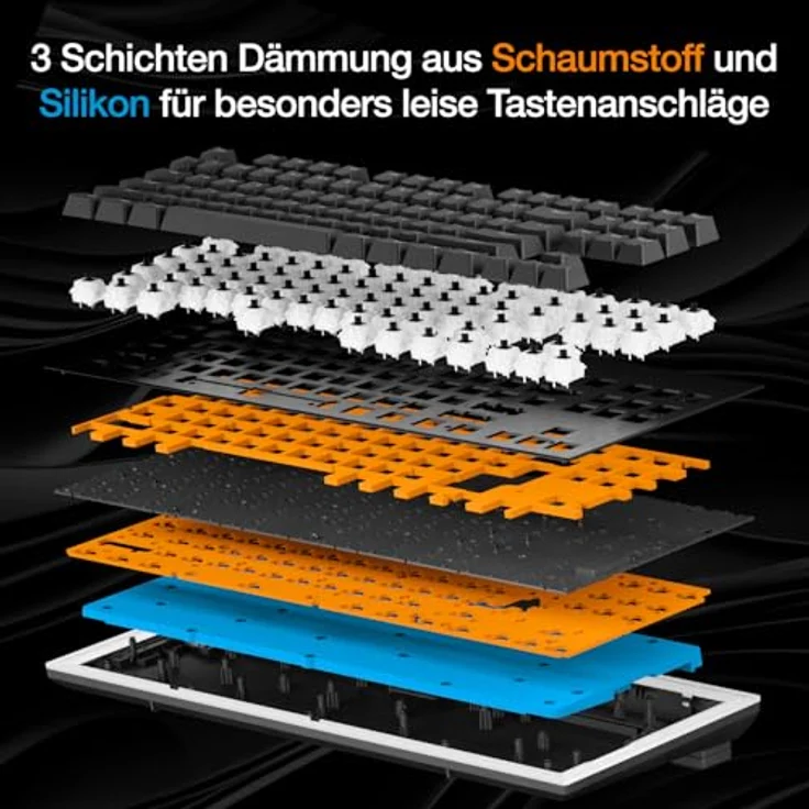 be quiet! Dark Mount Silent Linear FR ISO Gaming-Tastatur mit 8 Display-Tasten, Media Dock und hot-swap-fähigem Nummernblock, schwarz – Bild 5