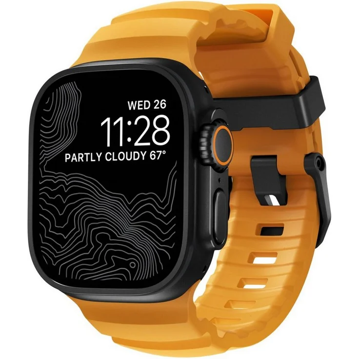 "Nomad Smartwatch-Armband Rocky Point Band 42/44/45/49mm Sol Connector, Leistungsstarkes Uhrenarmband in Schwarz" – Bild 1