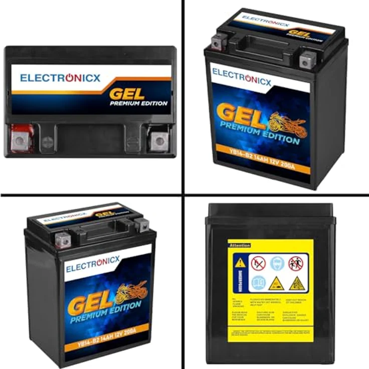 Electronicx Extreme Edition GEL-YB14-B2, 14Ah 12V GEL Batterie - wartungsfrei, vibrationsfest, auslaufsicher für Motorrad, Roller, Quad und ATV – Bild 9