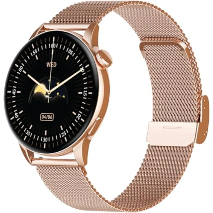 Maxcom Passend für FW58 Vanad Pro Gold (46 mm, Metall, One Size), Sportuhr + Smartwatch in Pink – Bild 2