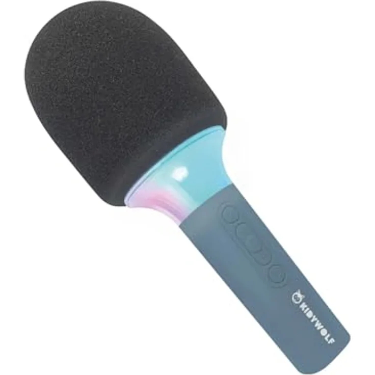 KIDYWOLF - Bluetooth LED Mikrofon mit Licht blau