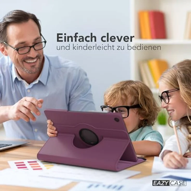 EAZY CASE Tablet Hülle für Samsung Galaxy Tab A11 Plus, 11 Zoll Rotationcase mit 360° drehbarer Standfunktion, Kunstleder, Lila – Bild 3