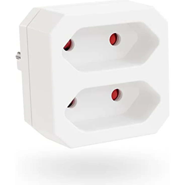 greate Doppelstecker für Steckdose 2fach bis max. 1100W - Steckdosenadapter 2fach weiß, zweifach Steckdosenadapter, Stecker 2fach, Doppelsteckdose, Steckdosen Adapter 2 Fach, Eurostecker Verteiler – Bild 1