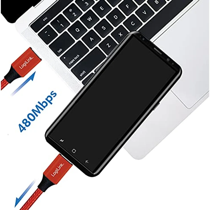 USB 2.0 Anschlusskabel, USB (Typ C) zu USB (Typ C) rot, 0,3m – Bild 5