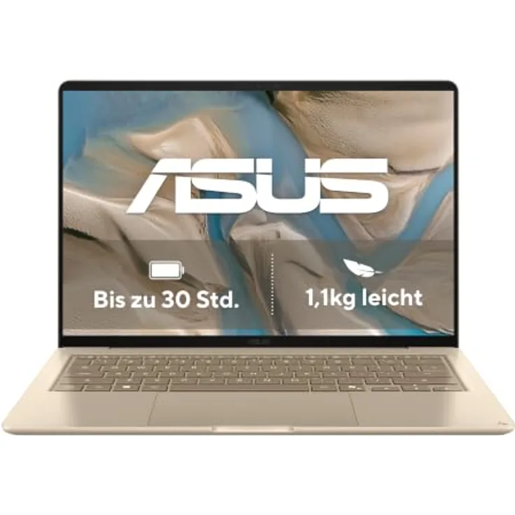 ASUS Zenbook 14 Beige UX3480QA-U1157W, 14 Zoll OLED Laptop mit Snapdragon X1, 16 GB RAM, 512 GB SSD, Windows 11 Home