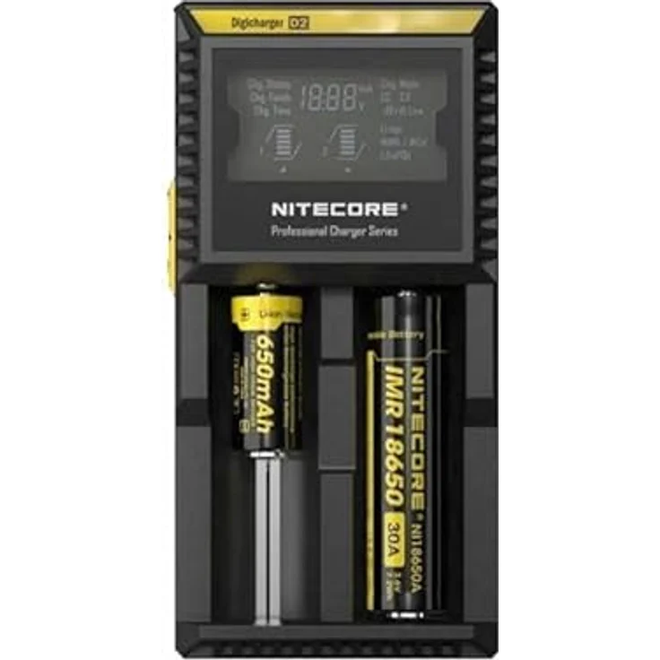 Nitecore D2EU - Universalladegerät für Li-Ion, Ni-MH, Ni-CD und LiFePO4 Akkus, LCD Display – Bild 3