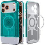 Spigen iPhone 17 Pro Max Hülle Classic C1 MagFit Case, Retro-Futuristisches Design, 6-Lagen Schutz, kompatibel mit MagSafe Zubehör - Bondi Blue