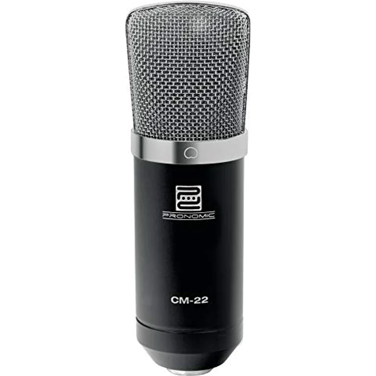 Pronomic CM-22 Studio Großmembranmikrofon XLR-Kondensatormikrofon (mit Mikrofonspinne, Etui, Windschutz, Reduziergewinde und Transportkoffer) schwarz – Bild 5