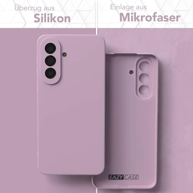 EAZY CASE Silikonhülle für Galaxy A57, Violett, dünn, stoßfest, mit Kameraschutz und kabellosem Laden, Premium TPU Cover in pastell Flieder Matt – Bild 3