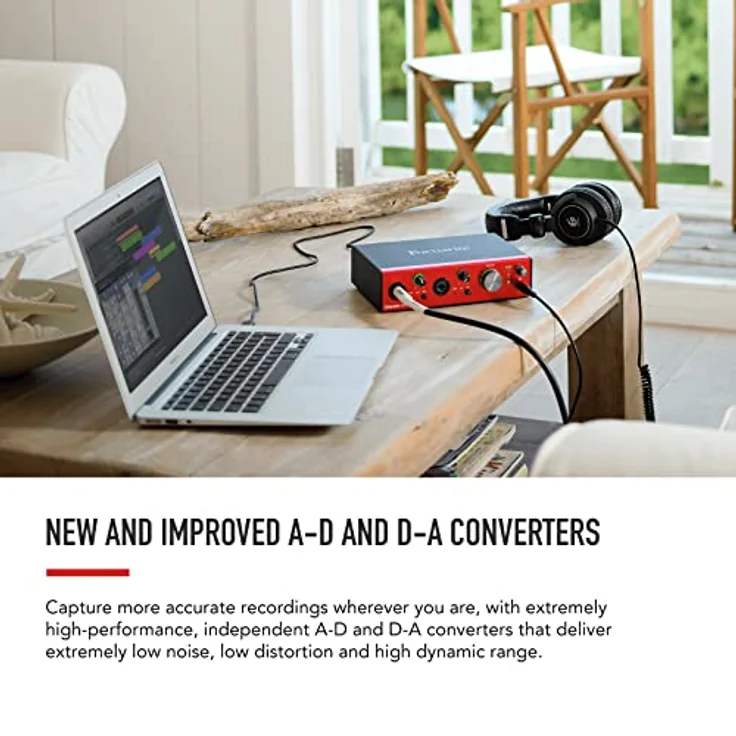 Focusrite Clarett+ 2Pre Audio-Interface mit USB-C-Bus für die Musikproduktion, mit zwei professionellen Vorverstärkern und leistungsstarken, transparent klingenden Kopfhörerausgängen/Hi-Z-Eingängen – Bild 4