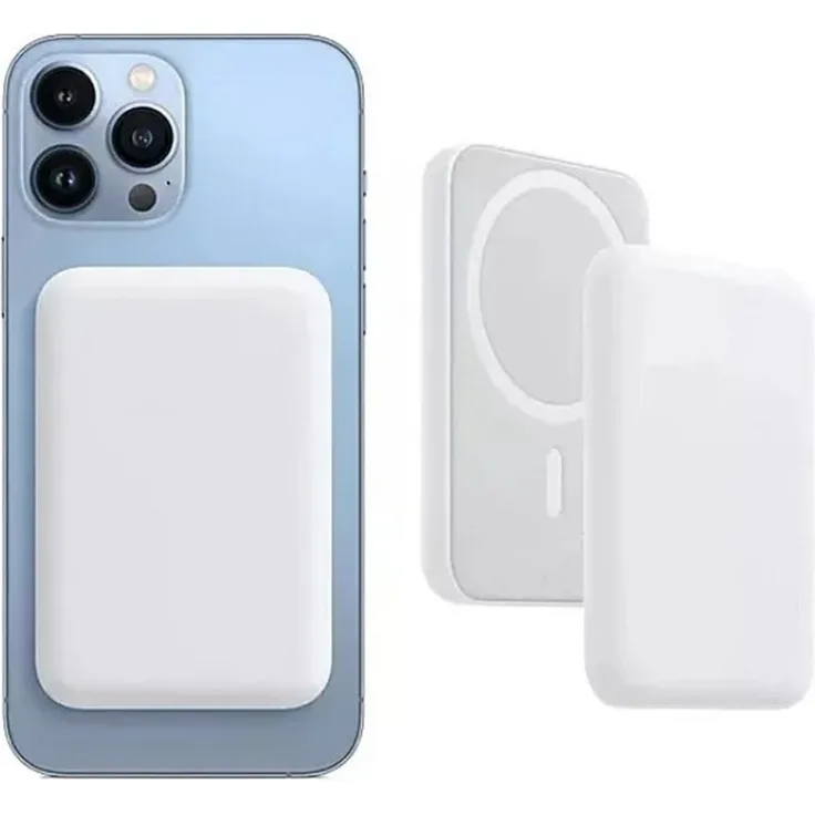 Kevin Frotscher (FroShop) MagSafe Akku Powerbank, 10.000 mAh, kabellos, magnetisch, USB-C, für iPhone 12-17 Pro Max Plus SE, Farbe Weiß