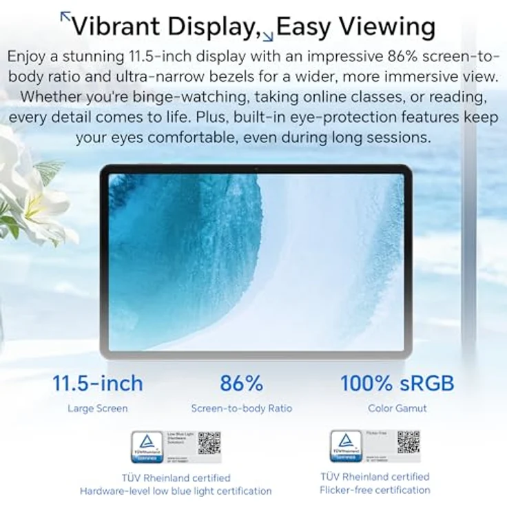 Honor PAD X9a, 11.5" Honor Fullview Display, 8300mAh Akku, schlankes Metalldesign, Gray, WiFi – Bild 5