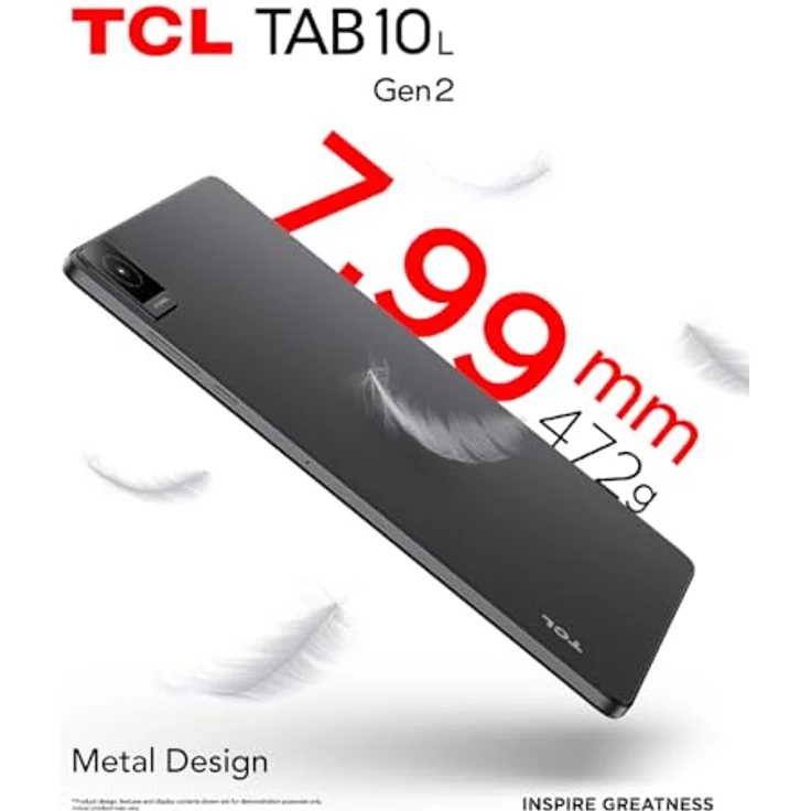 TCL 10L Generation 2 WiFi, 10,1 Zoll HD Tablet, Quad-Core, 3 GB RAM, 32 GB Speicher, erweiterbar auf 128 GB durch MicroSD, 6000 mAh Akku, inklusive transparenter Hülle, Android 13, Grau – Bild 4