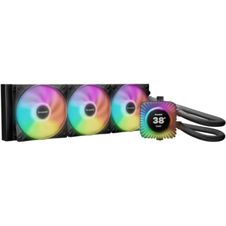 be quiet! Light Loop IO LCD 360mm Black, AIO CPU-Wasserkühler mit anpassbarem LCD, 3x PWM-Lüfter und RGB-Beleuchtung – Bild 1