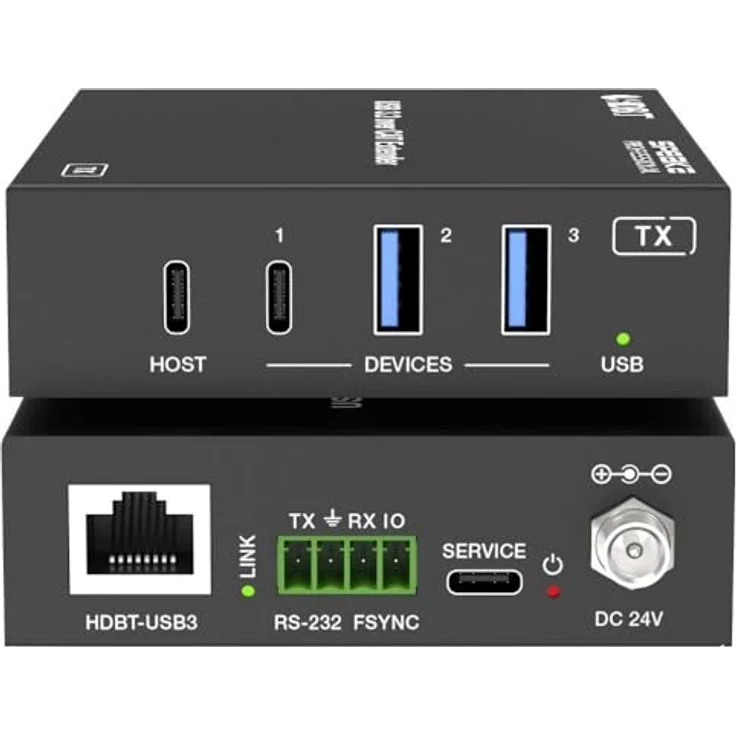 SpeaKa Professional SP-USBE-820, 7+1 Port KVM-Extender über PC steuerbar, KVM Switch, Schwarz – Bild 4
