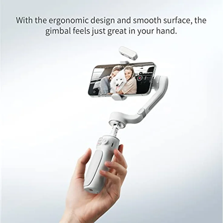 Zhiyun Smooth Q4, 3-Achsen-Stabilisator für Smartphones, grau mit ausziehbarem Arm und Stativ – Bild 7