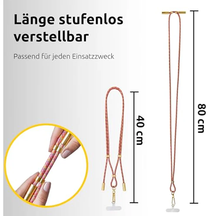 Intenso USB-C Lade- und Datenkabel Handykette, 60W PD3.0 QC4.0, 1,65 m größenverstellbar, neon Mix – Bild 5