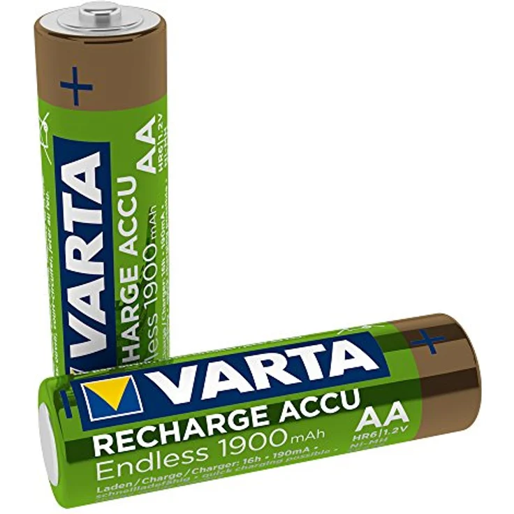 Varta Endless Akku, wiederaufladbar bis zu 2100 Aufladungen, geringe Selbstentladung, Ready-To-Use vorgeladener AA Mignon Ni-MH Akku, 2er Pack, 1900mAh, wiederaufladbar ohne Memory Effekt – Bild 2