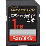SanDisk Extreme PRO SDXC UHS-I Speicherkarte 1 TB (V30, Übertragungsgeschwindigkeit 200 MB/s, U3, 4K UHD Videos, SanDisk QuickFlow-Technologie, temperaturbeständig)