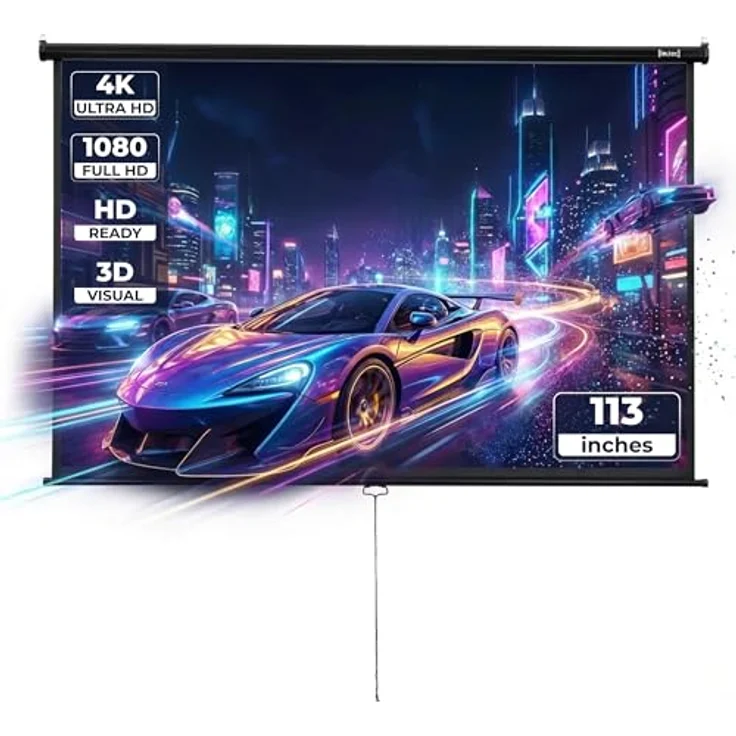 Projektorleinwand 113 4K 3D Beamerleinwand Projektor-Screen Leinwand [in.tec]'' – Bild 2