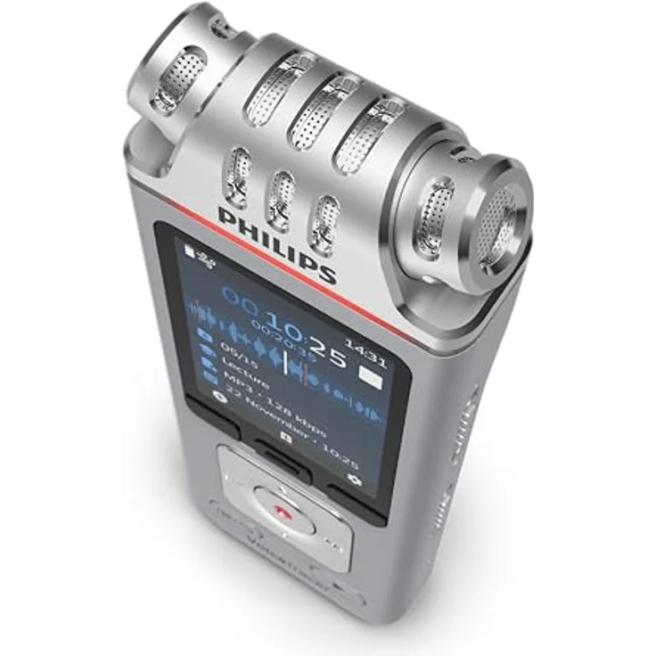 Philips DVT4115 VoiceTracer Audiorecorder mit cloudbasierter Spracherkennung von Sembly, 8 GB interner Speicher, Stereo-Mikrofone, MP3- und PCM-Stereoaufnahmen - Preisvergleich – Bild 4