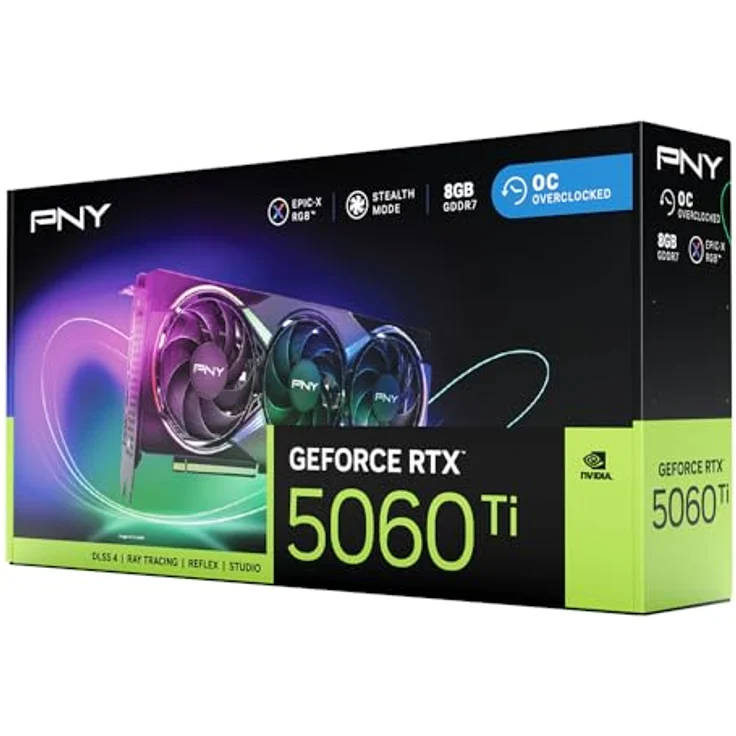 PNY GeForce RTX 5060 Ti, 8GB GDDR7 Grafikkarte mit ARGB-Beleuchtung, Triple Fan und 2692 MHz Boost-Takt – Bild 13