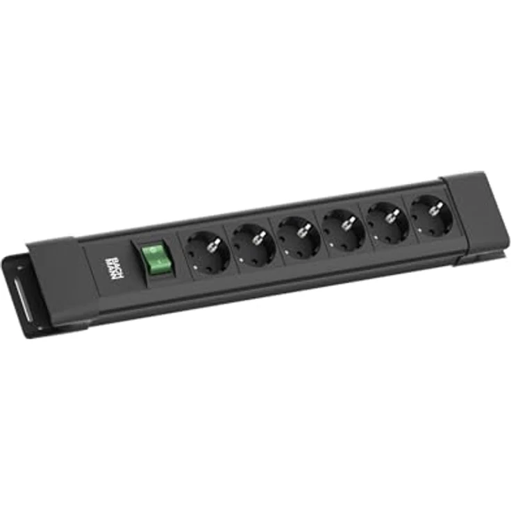 Bachmann CONNECTUS 6xCEE7/3 Steckdosenleiste, 1xSchalter, 2m Zuleitung, Schwarz – Bild 1