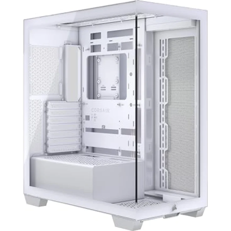 Corsair 3500X Mid-Tower ATX PC-Gehäuse - Gehärtetes Panorama-Glas - Umgekehrte Verbindung Motherboard-Kompatibel - Keine Lüfter Enthalten - Weiß – Bild 1