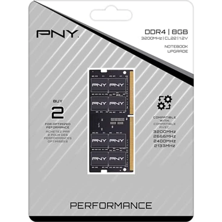 PNY 8GB Performance DDR4 3200MHz CL22 Notebook-Speicher, 1,2V, rückwärtskompatibel – Bild 2
